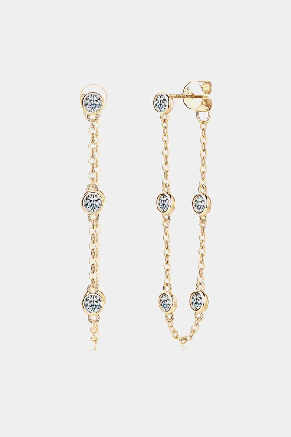 1 Carat Moissanite 925 Sterling Silver Chain Earrings - Shop Tophatter Deals, Electronics, Fashion, Jewelry, Health, Beauty, Home Decor, Free Shipping