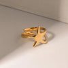 Gold-Plated Stainless Steel Star Ring Rings - Tophatter Daily Deals