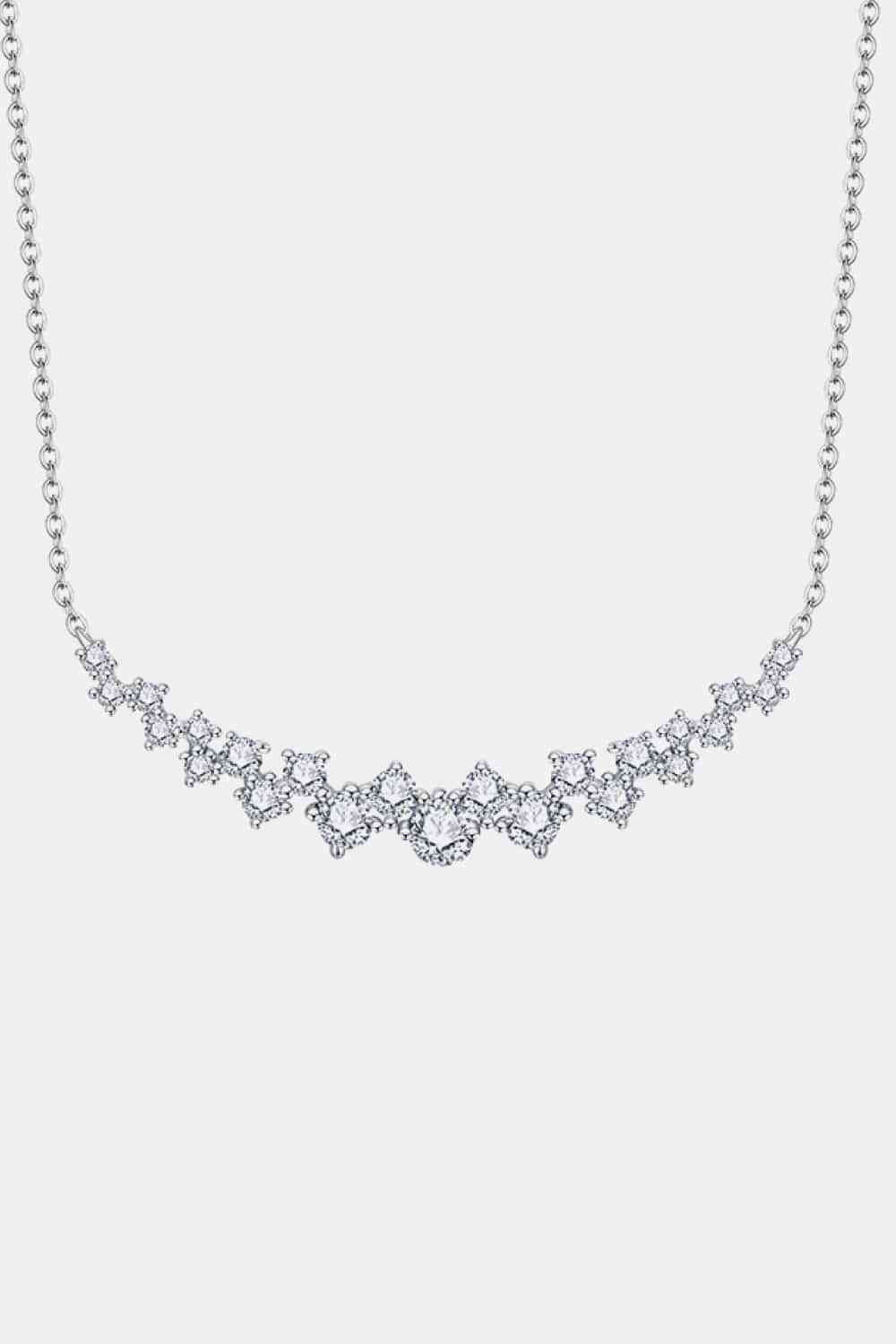 1.64 Carat Moissanite 925 Sterling Silver Necklace Silver One Size Moissanite - Tophatter Daily Deals