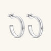 925 Sterling Silver Inlaid Moissanite C-Hoop Earrings - Shop Tophatter Deals, Electronics, Fashion, Jewelry, Health, Beauty, Home Decor, Free Shipping