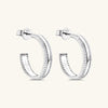 925 Sterling Silver Inlaid Moissanite C-Hoop Earrings Moissanite - Tophatter Daily Deals