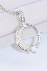Inlaid Zircon and Natural Moonstone Pendant Necklace Moonstone - Tophatter Daily Deals