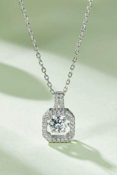 Adored Moissanite 925 Sterling Silver Necklace Moissanite - Tophatter Daily Deals