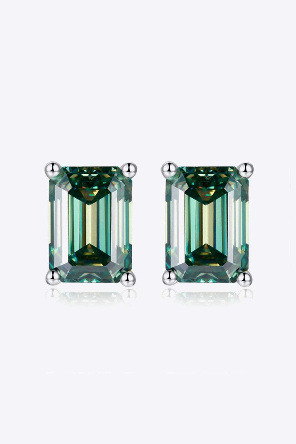 2 Carat Moissanite Stud Earrings in Green Green One Size Moissanite - Tophatter Daily Deals