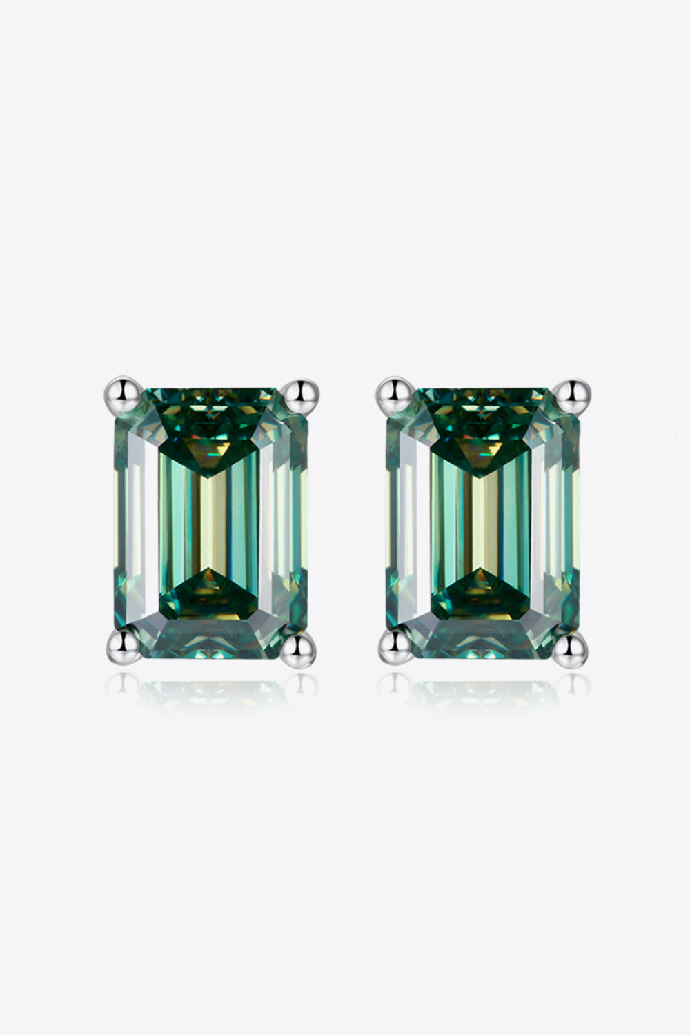 2 Carat Moissanite Stud Earrings in Green Moissanite - Tophatter Daily Deals