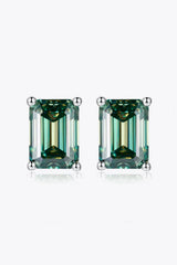 2 Carat Moissanite Stud Earrings in Green Moissanite - Tophatter Daily Deals