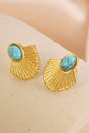 Turquoise 18K Gold Plated Stud Earrings Earrings - Tophatter Daily Deals