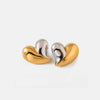 Heart Shape Stainless Steel Stud Earrings Gold One Size Earrings - Tophatter Daily Deals