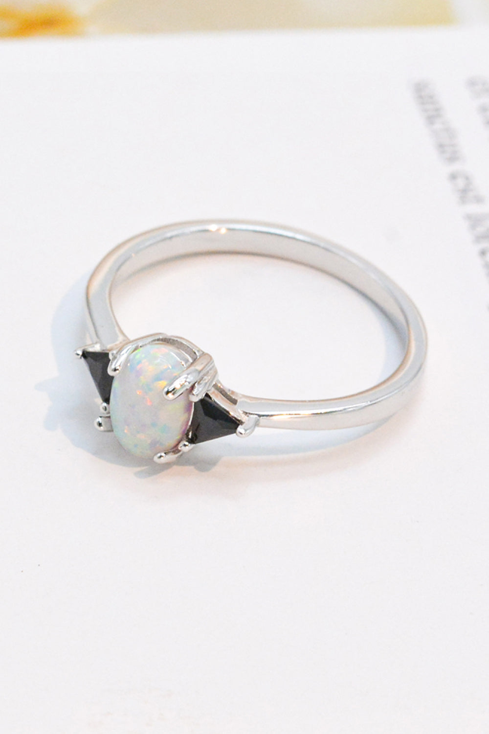 Contrast 925 Sterling Silver Opal Ring - Tophatter Deals