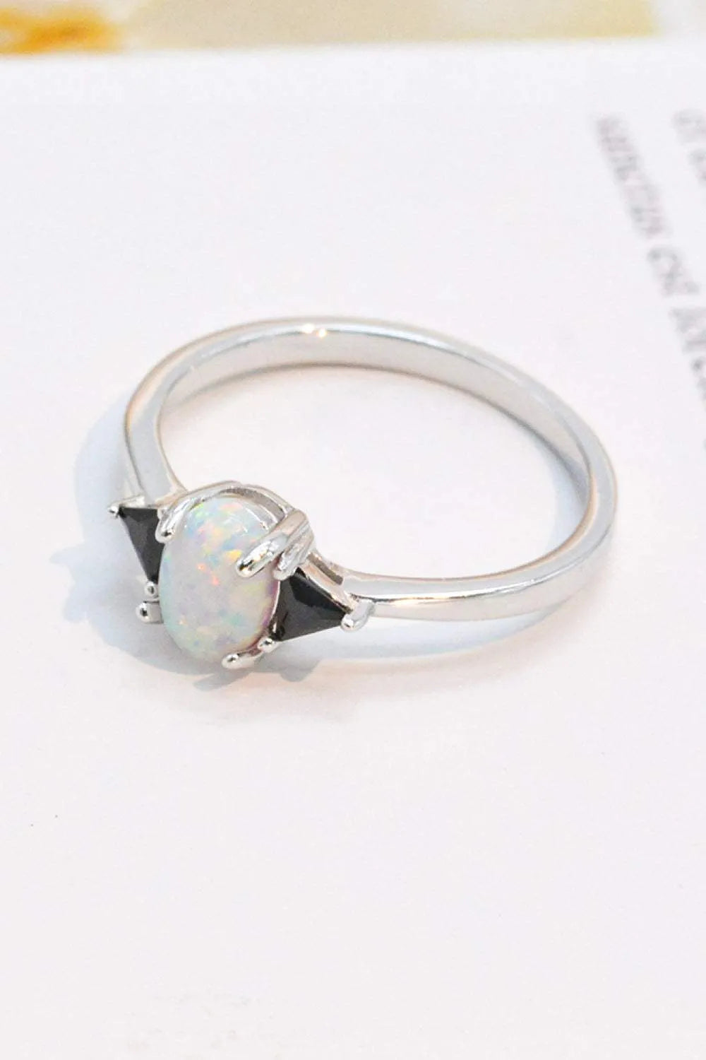 Contrast 925 Sterling Silver Opal Ring Opal - Tophatter Daily Deals