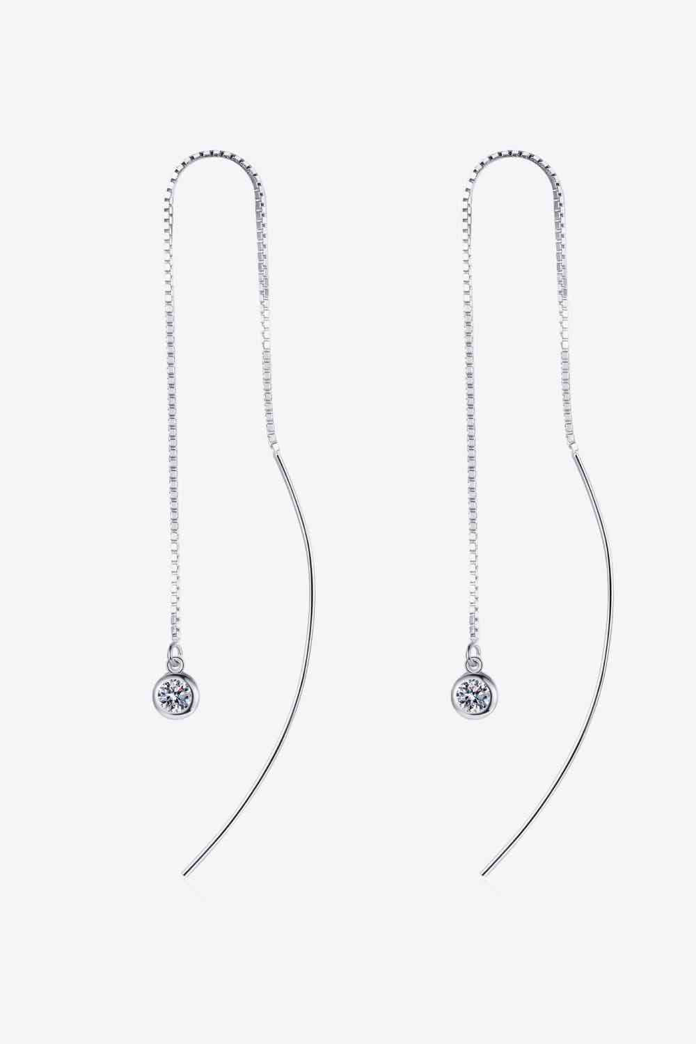 Moissanite 925 Sterling Silver Threader Earrings Moissanite - Tophatter Daily Deals