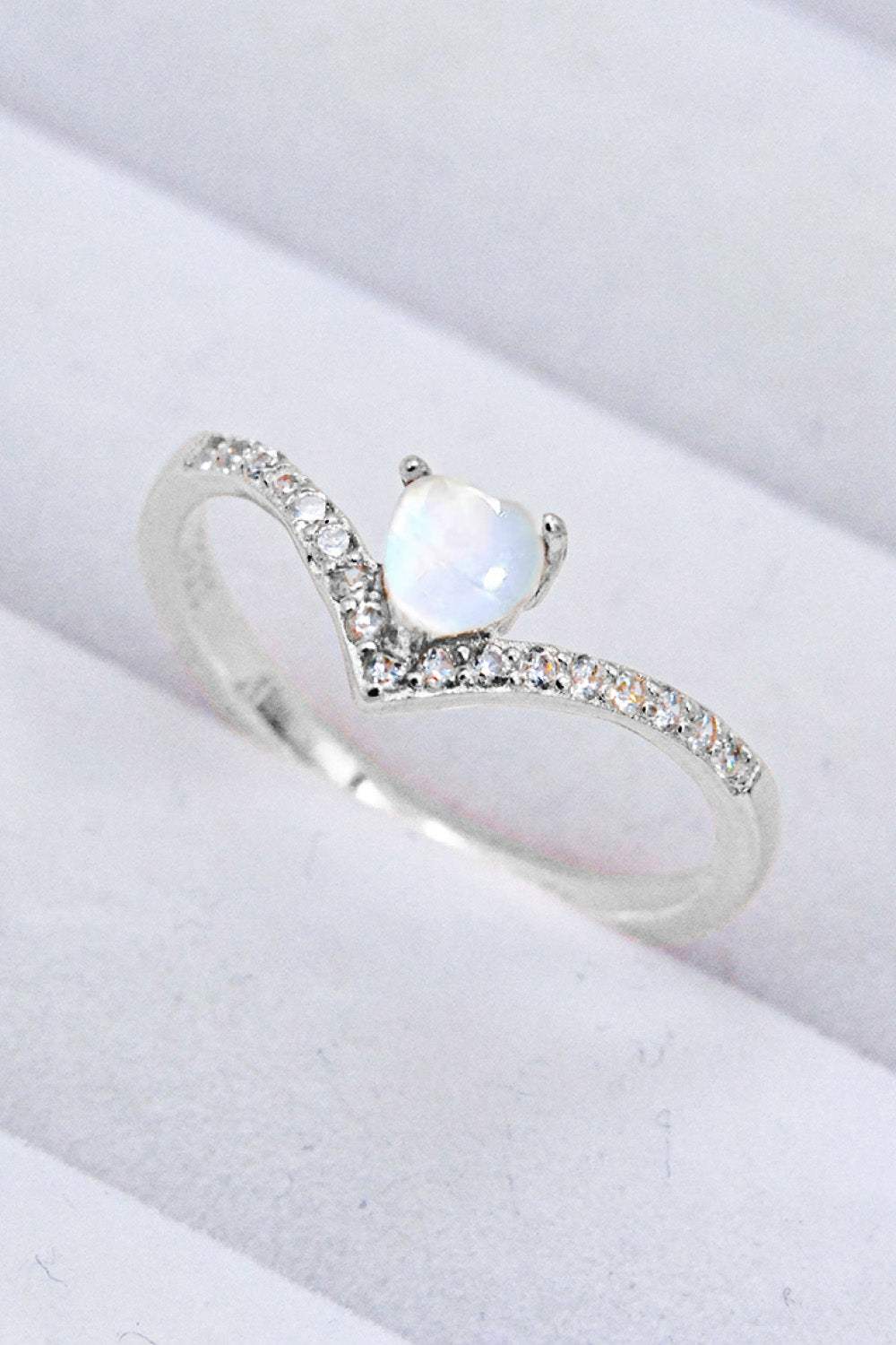 Moonstone Heart-Shaped Ring Moonstone - Tophatter Daily Deals