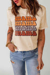 MAMA Graphic Cuffed Sleeve Tee Khaki Women's T-Shirts - Tophatter Daily Deals