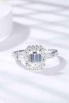 1 Carat Moissanite Geometric 925 Sterling Silver Ring Silver Moissanite - Tophatter Daily Deals