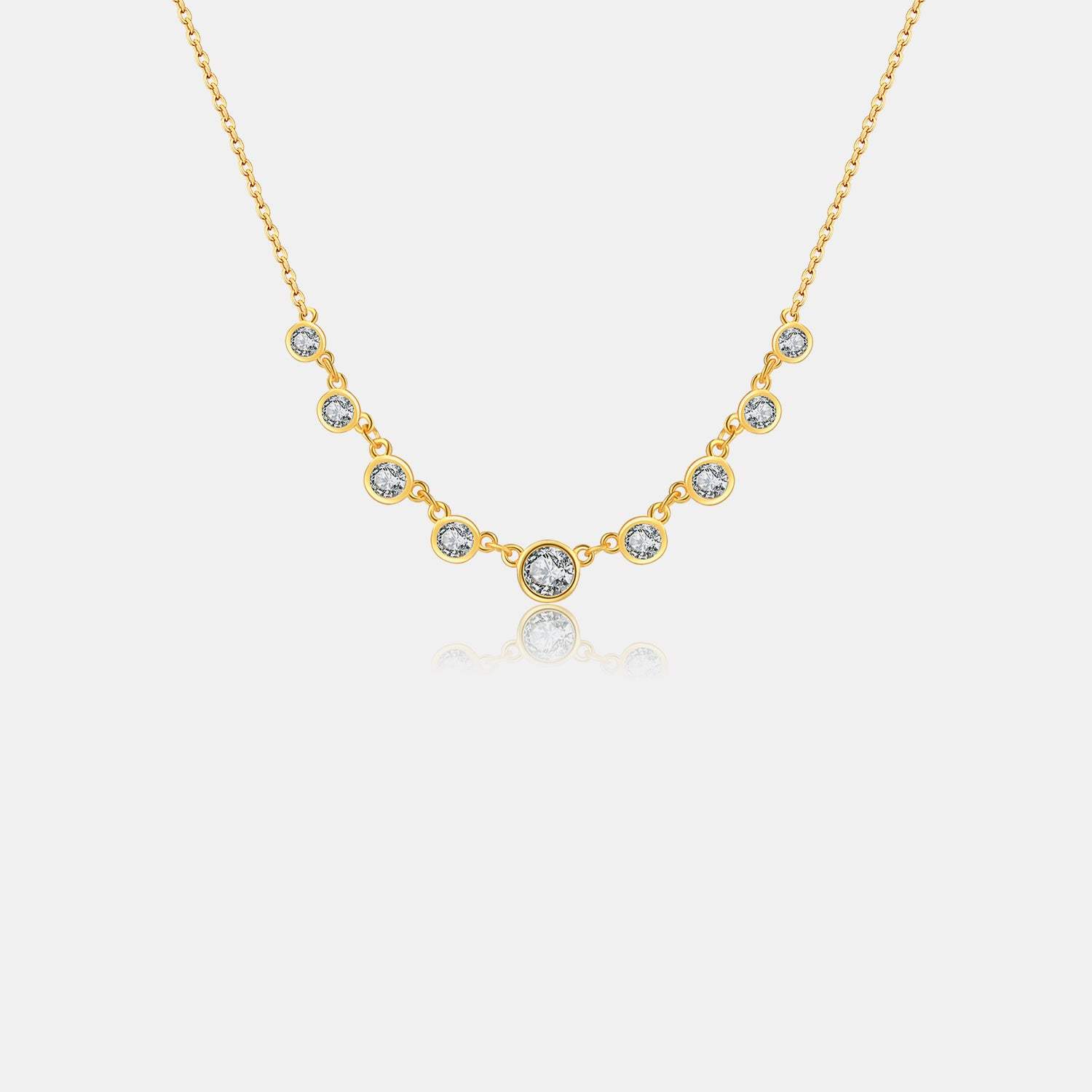 Inlaid Zircon 925 Sterling Silver Necklace Gold One Size Necklaces - Tophatter Daily Deals