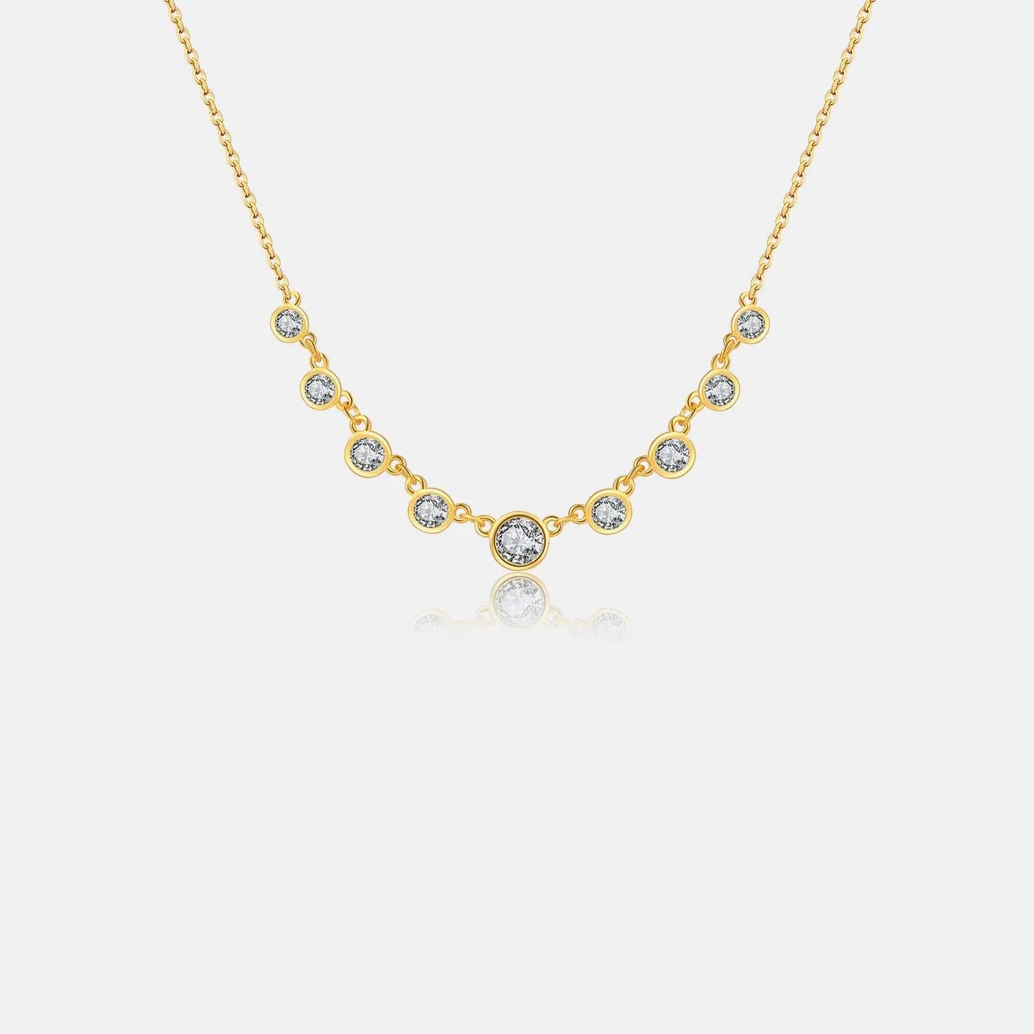 Inlaid Zircon 925 Sterling Silver Necklace Gold One Size Necklaces - Tophatter Daily Deals