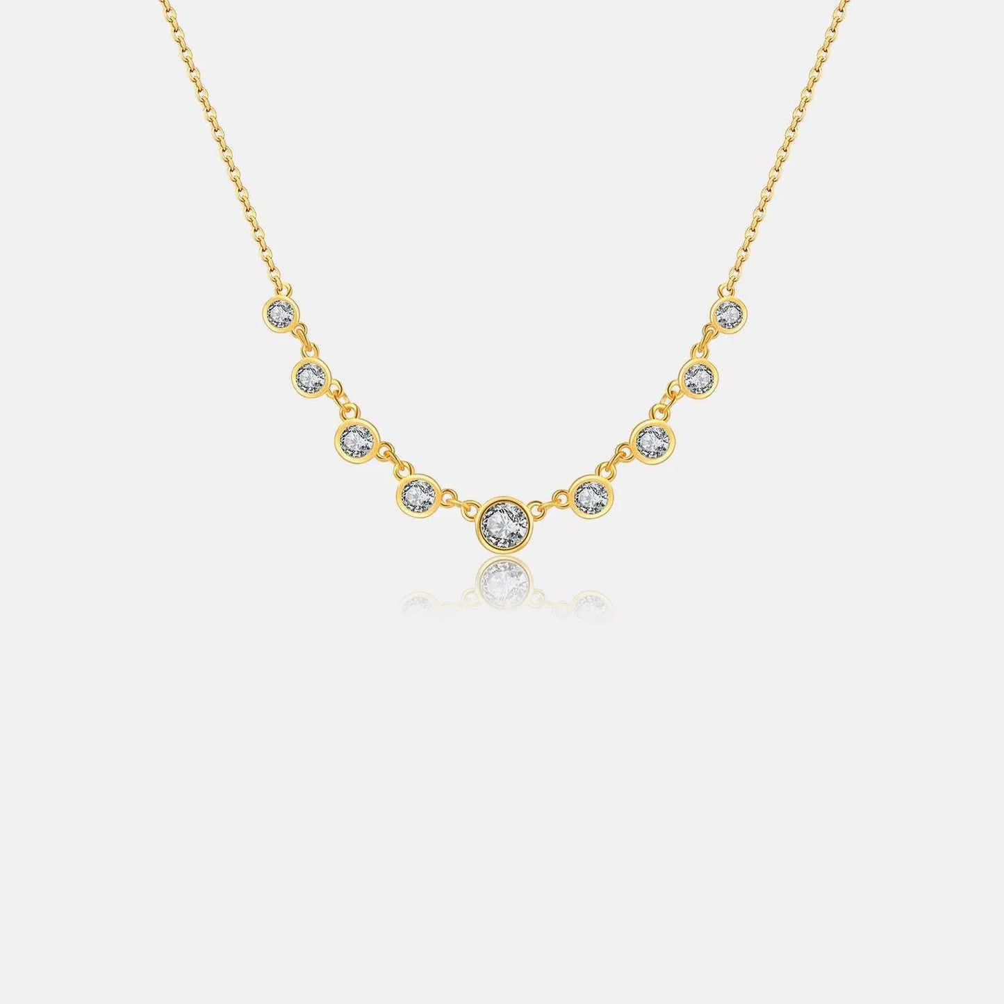 Inlaid Zircon 925 Sterling Silver Necklace Gold One Size Necklaces - Tophatter Daily Deals