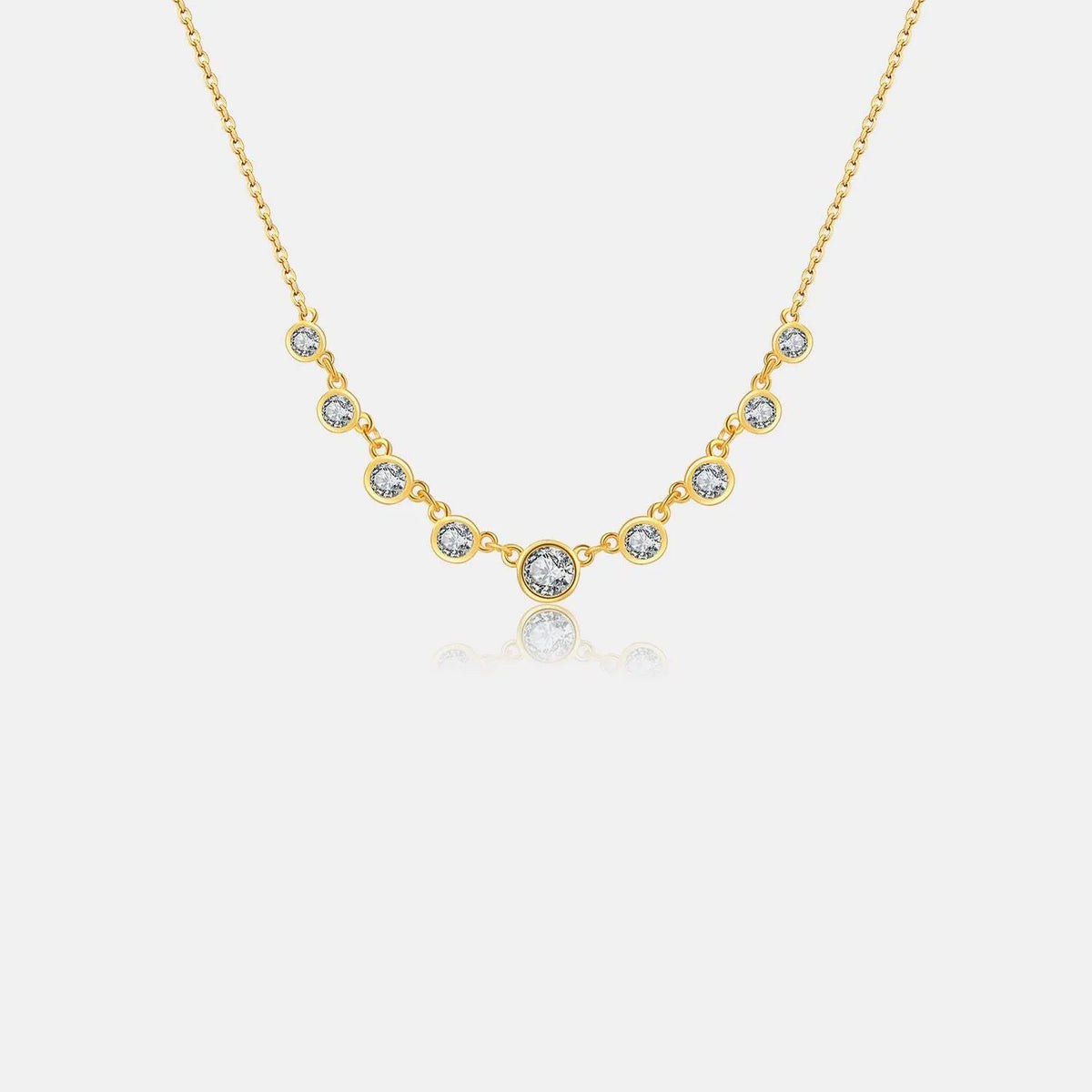 Inlaid Zircon 925 Sterling Silver Necklace Gold One Size Necklaces - Tophatter Daily Deals
