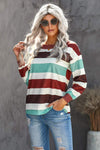 One Shoulder Striped Color Block Top Women's T-Shirts - Tophatter Daily Deals