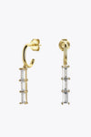Inlaid Zircon 925 Sterling Silver Earrings Gold White One Size Earrings - Tophatter Daily Deals