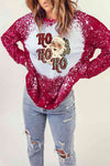 Santa Graphic Long Sleeve T-Shirt Women's T-Shirts - Tophatter Daily Deals