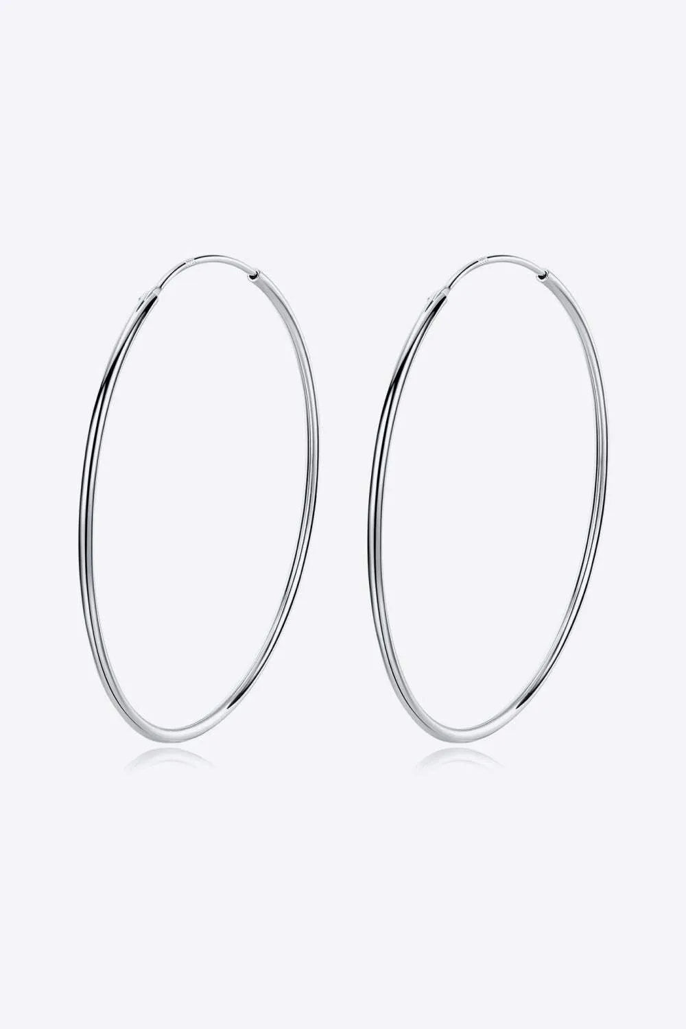 925 Sterling Silver Hoop Earrings Earrings - Tophatter Daily Deals