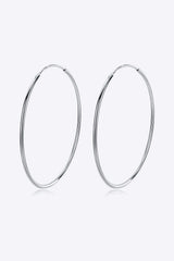 925 Sterling Silver Hoop Earrings Earrings - Tophatter Daily Deals