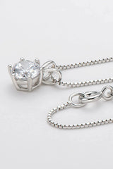 925 Sterling Silver 1 Carat Moissanite Pendant Necklace Moissanite - Tophatter Daily Deals