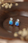 4-Prong Opal Stud Earrings Sky Blue One Size Opal - Tophatter Daily Deals