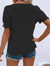 Ruffled Notched Short Sleeve T-Shirt Women's T-Shirts - Tophatter Daily Deals