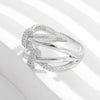 Inlaid Zircon 925 Sterling Silver Crisscross Ring Rings - Tophatter Daily Deals