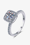 2 Carat Moissanite Square Halo Ring Silver Moissanite - Tophatter Daily Deals