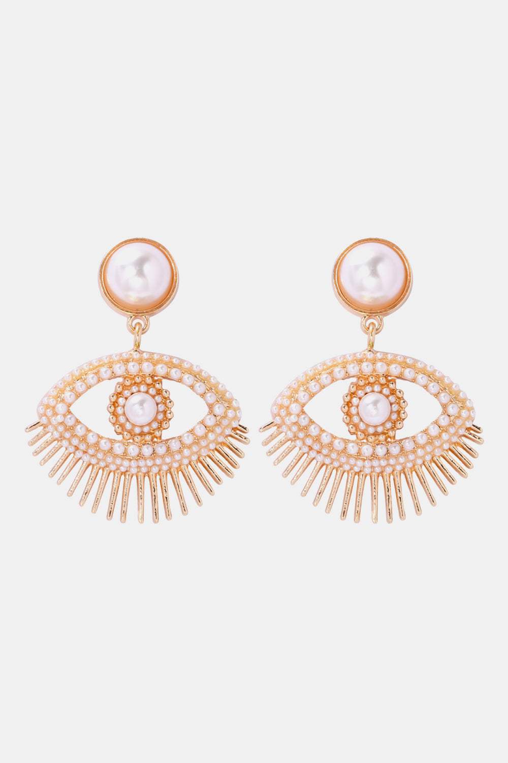 Evil Eye Shape Rhinestone Zinc Alloy Synthetic Dangle Earrings White One Size Earrings - Tophatter Daily Deals