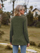 Ribbed Round Neck Long Sleeve Tee Women's T-Shirts - Tophatter Daily Deals