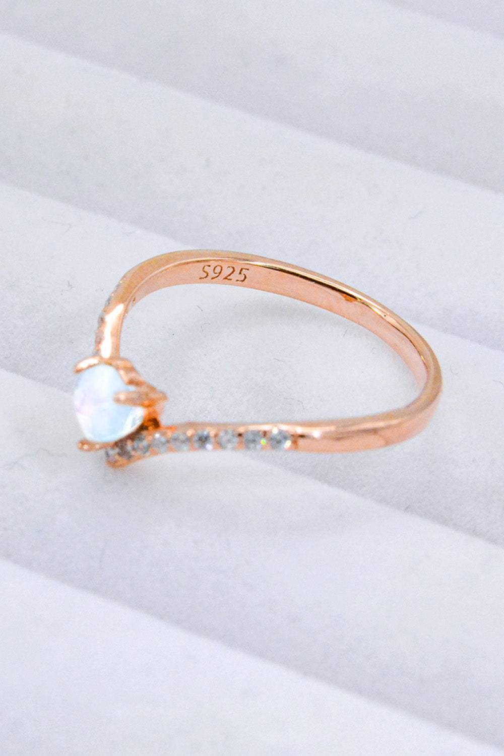 Moonstone Heart-Shaped Ring Moonstone - Tophatter Daily Deals