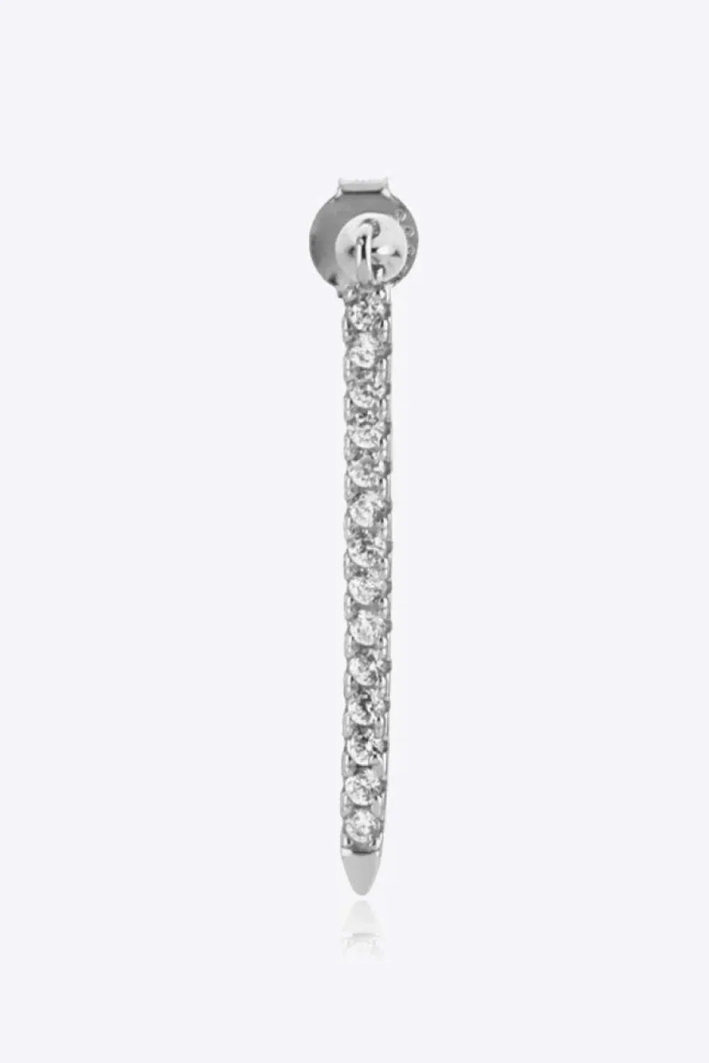 Zircon 925 Sterling Silver Single Earring Silver One Size Earrings - Tophatter Daily Deals