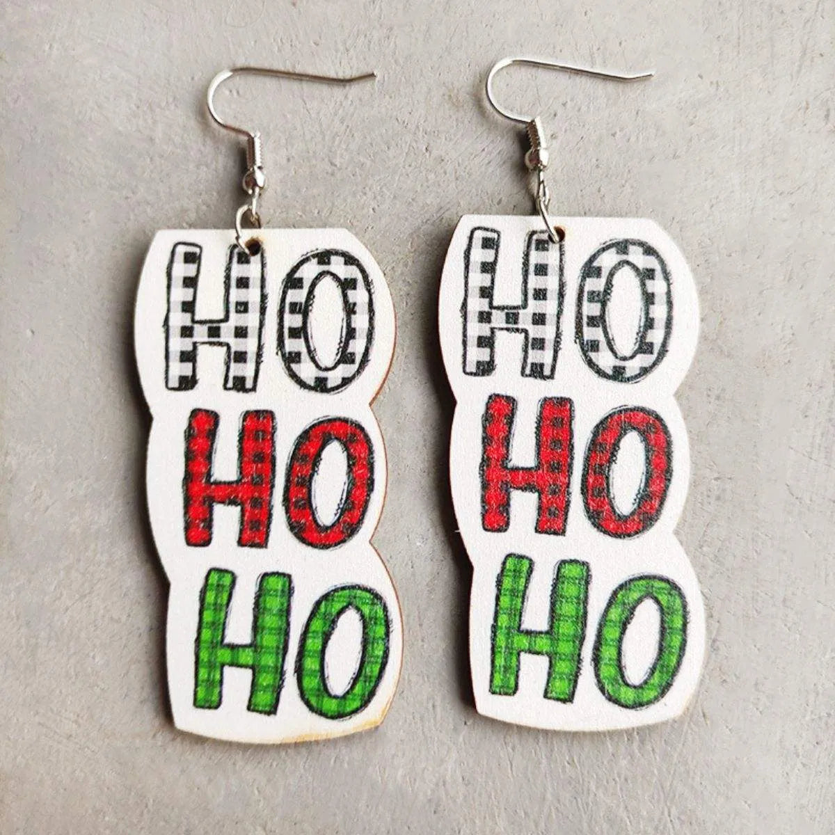 Christmas Themed Wood Dangle Earrings Style D One Size Earrings - Tophatter Daily Deals