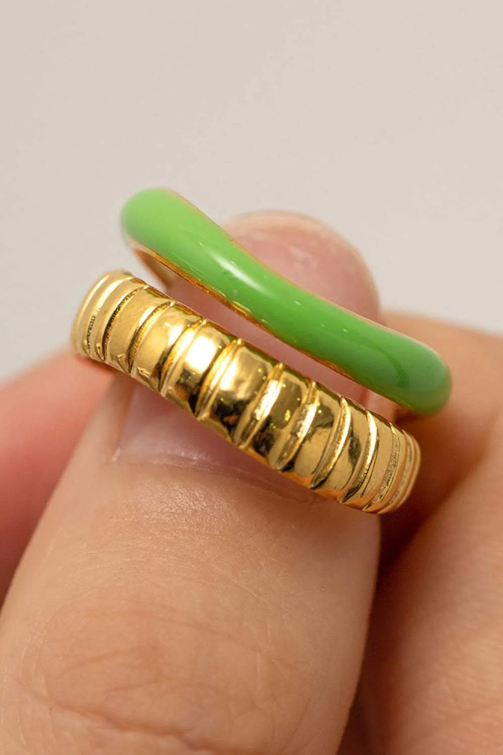 Contrast Stainless Steel Open Ring Rings - Tophatter Daily Deals