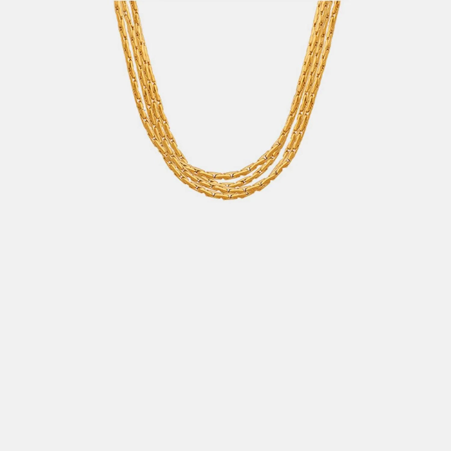 18K Gold-Plated Multi-Layer Clavicle Chain Necklace Necklaces - Tophatter Daily Deals