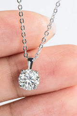 925 Sterling Silver 1 Carat Moissanite Chain-Link Necklace Moissanite - Tophatter Daily Deals