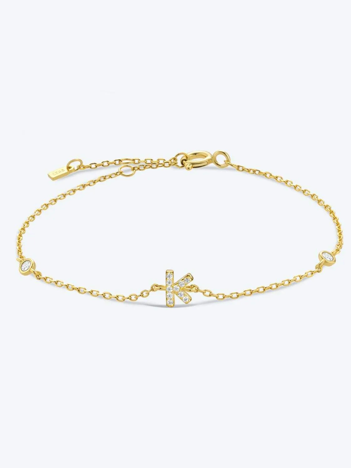 G To K Zircon 925 Sterling Silver Bracelet K-Gold One Size Bracelets - Tophatter Daily Deals
