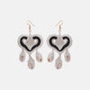 Cotton Thread Shell Heart Dangle Earrings Black One Size Earrings - Tophatter Daily Deals