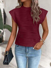 Mock Neck Cap Sleeve T-Shirt Women's T-Shirts - Tophatter Daily Deals