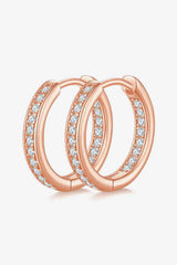Moissanite 925 Sterling Silver Huggie Earrings Rose Gold One Size Moissanite - Tophatter Daily Deals