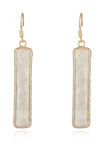 Natural Stone Drop Earrings Beige One Size Earrings - Tophatter Daily Deals