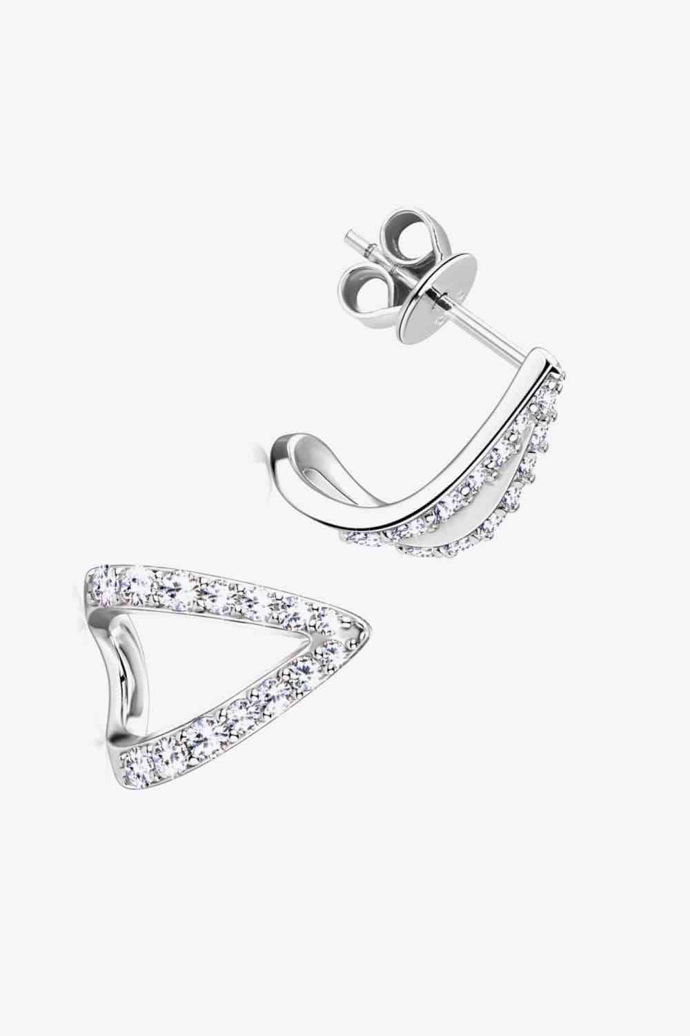 Moissanite Minimalist 925 Sterling Silver Earrings Moissanite - Tophatter Daily Deals