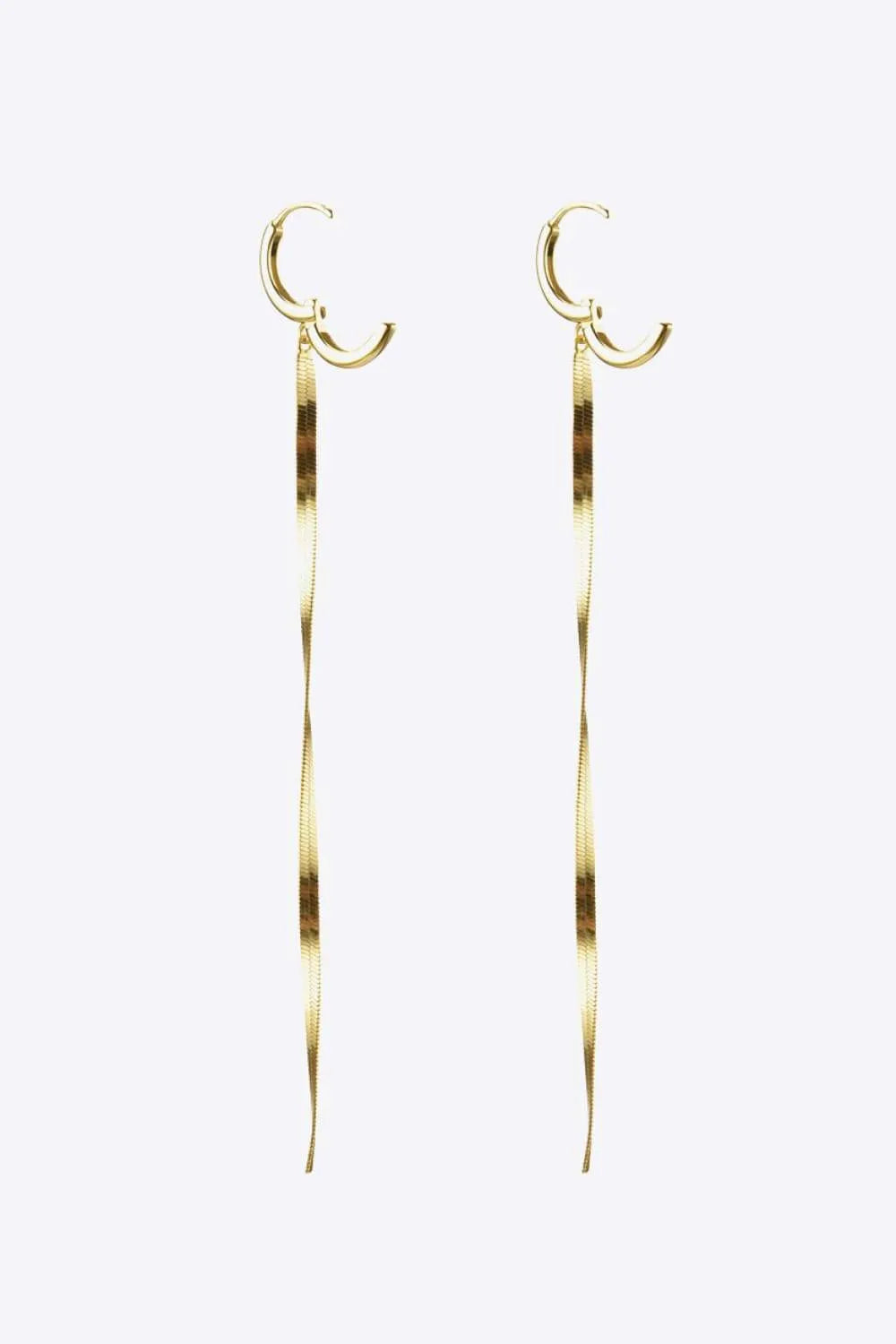 925 Sterling Silver Long Snake Chain Earrings Earrings - Tophatter Daily Deals
