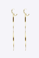 925 Sterling Silver Long Snake Chain Earrings Earrings - Tophatter Daily Deals