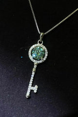 1 Carat Moissanite Key Pendant Necklace Blue White One Size Moissanite - Tophatter Daily Deals