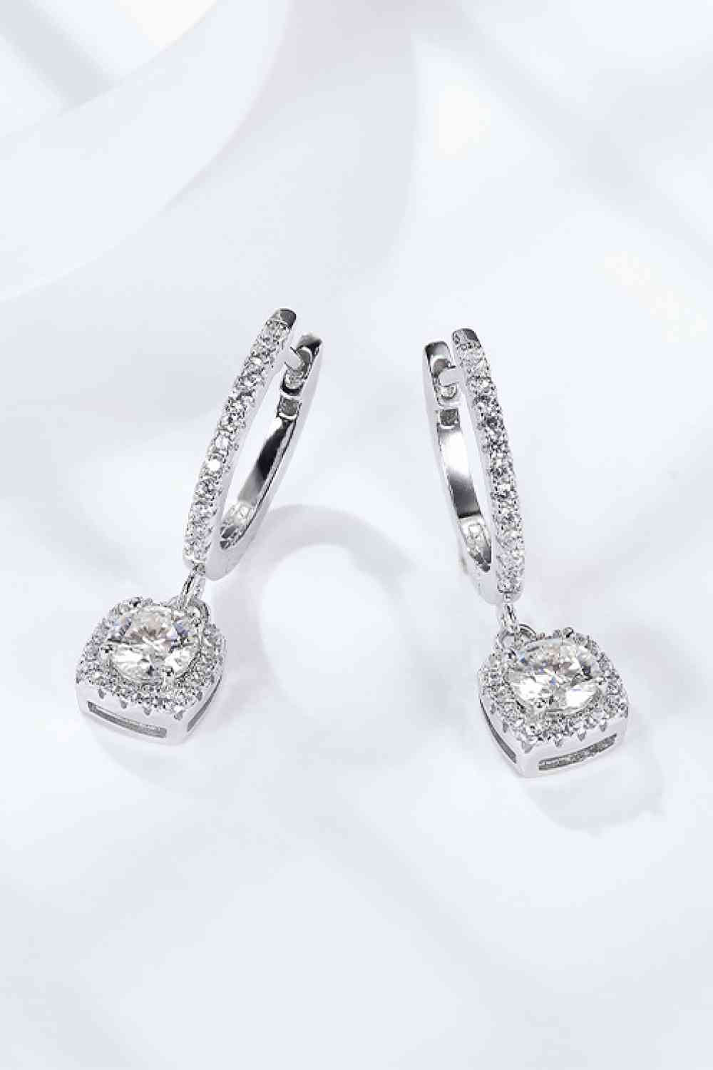 Adored Moissanite Huggie Drop Earrings Moissanite - Tophatter Daily Deals